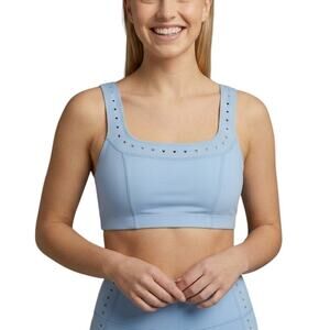 Gigi C Anne Square Neck Laser Cut Bra in Blue Women's Large NWT